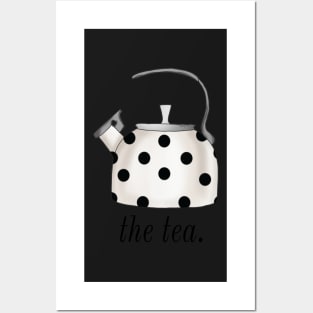 The Tea Kettle Gossip Drama Pun Chic Fashionable Polka Dot Kate Spade Inspired Posters and Art